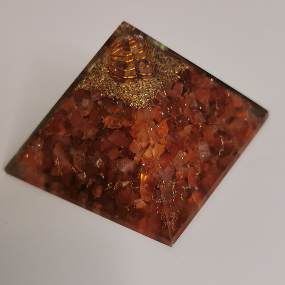 Orgonite Carnelian Pyramid - Picture 2 of 3